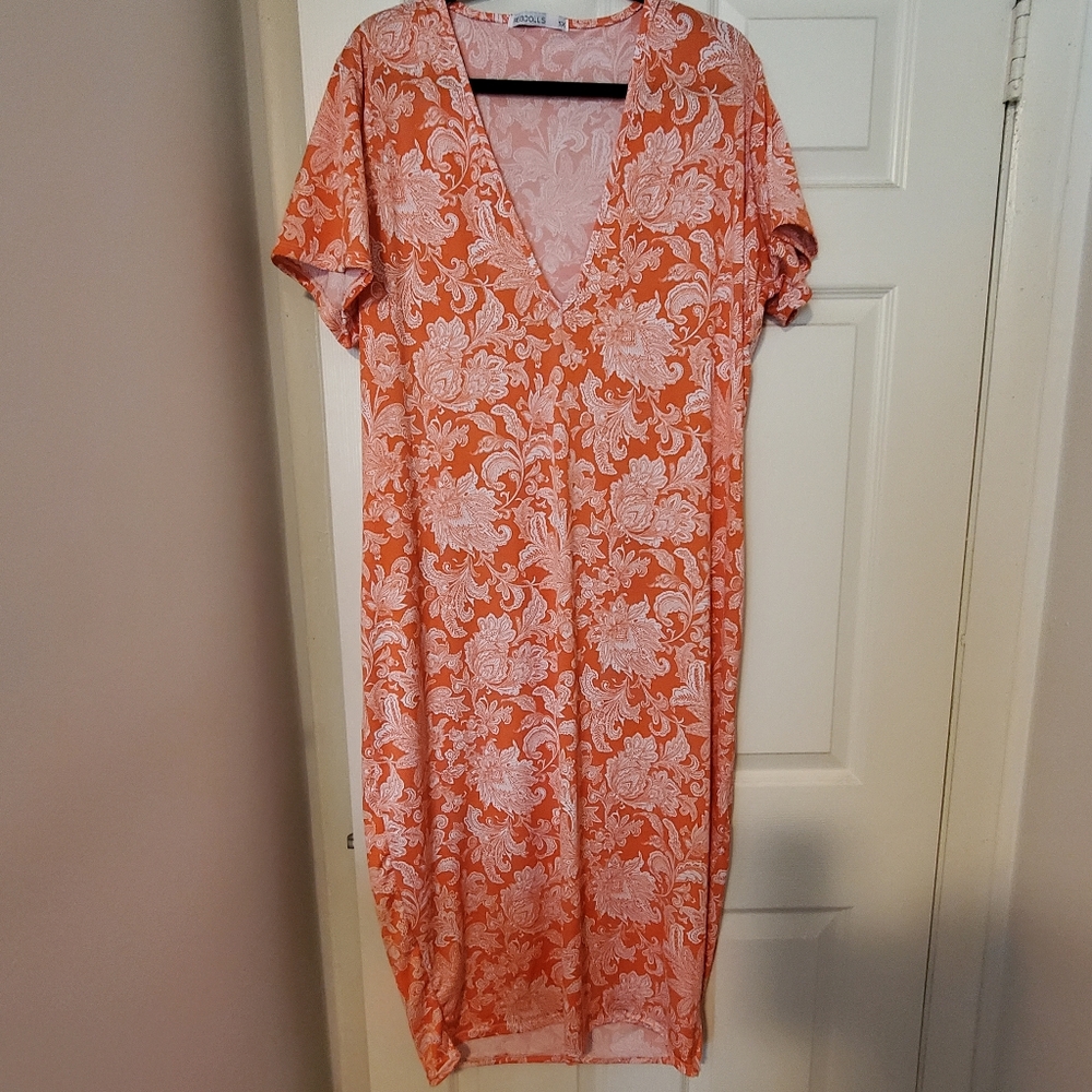 Orange and white dress